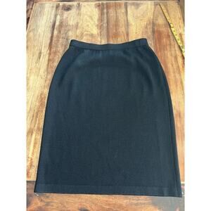 St. John Basics Women's Black Above the Knee Santana Knit Pencil Skirt Size 10